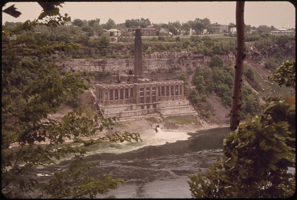Polluted wastewater discharge into river