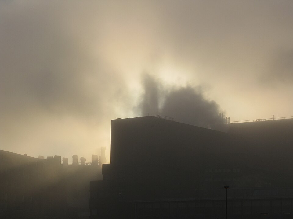 Morning mist over skyline
